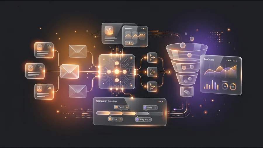 Интерфейс RS Group Email Agent: AI email-воронка, письма и аналитика